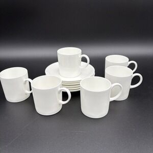 Wedgwood Susie Cooper Bone‎ White Tea Coffee Cups Set Of 6 Mint